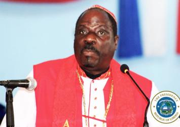 Archbishop Isaac Winker delivering sermon at the Independence Day Thanksgiving and Intercessory ServiceEXECUTIVE MANSION