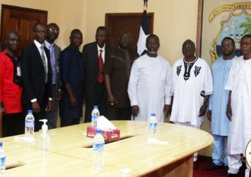 Group photo of Liberian Government Officials and GELPAZ RepresentativesEXECUTIVE MASNION