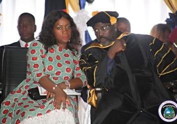 President Weah and First Lady Madame Clar Weah at Cuttington Universsity GraduationEXECUTIVE MANSION