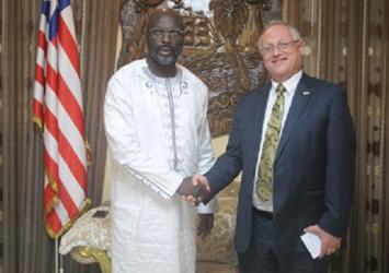President Weah and Head of U.S. Delegation Under Secretary for Political Affairs Thomas A. ShannonExecutive Mansion Photo