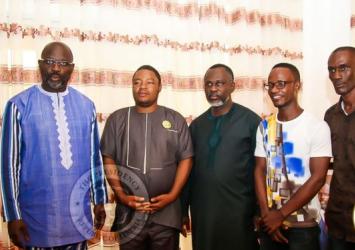 President Weah and Minister McGill pose with Rep-Elect Edward Papay FlomoEXECUTIVE MANSION