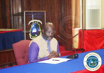 President Weah opening the Cabinet Meeting held in the Cecil Dennis Auditorium at the Ministry of Foreign AffairsEXECUTIVE MANSION