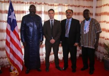 President Weah with UNOPS delegationExecutive Mansion Photo