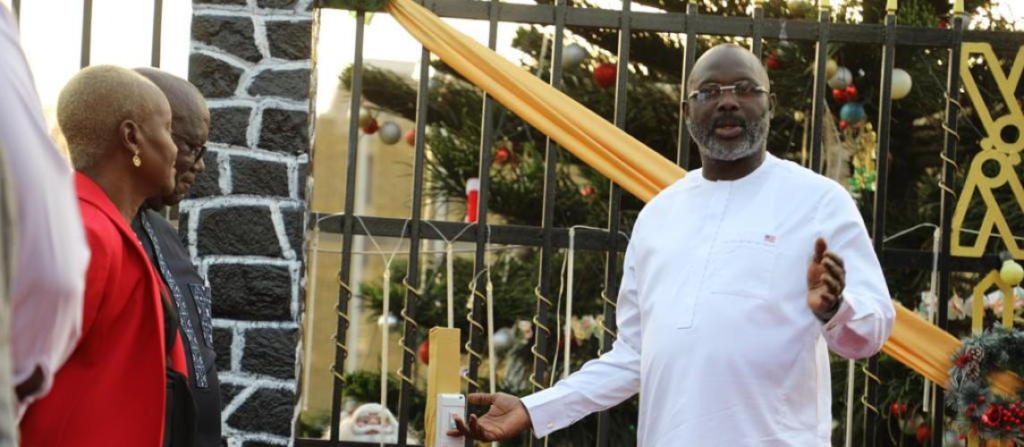 President Weah lights up Christmas Tree
